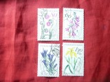 Serie mica Cehoslovacia 1964 Flori , 4 valori stampilate, Stampilat
