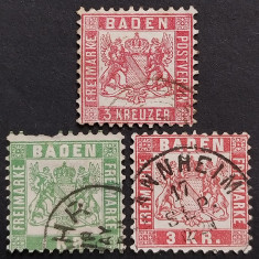 Germania, Baden, 1862-8, Michel#18, 23 si 24