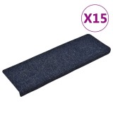 Cumpara ieftin Covorașe scări autoadezive, 15 buc., 65x21x4 cm, margini dreptunghiulare albastre