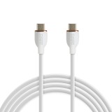 Cablu de date Type-C / Type-C, 1 m, 3A, 60W, alb, cu &icirc;nvelis siliconic Best CarHome