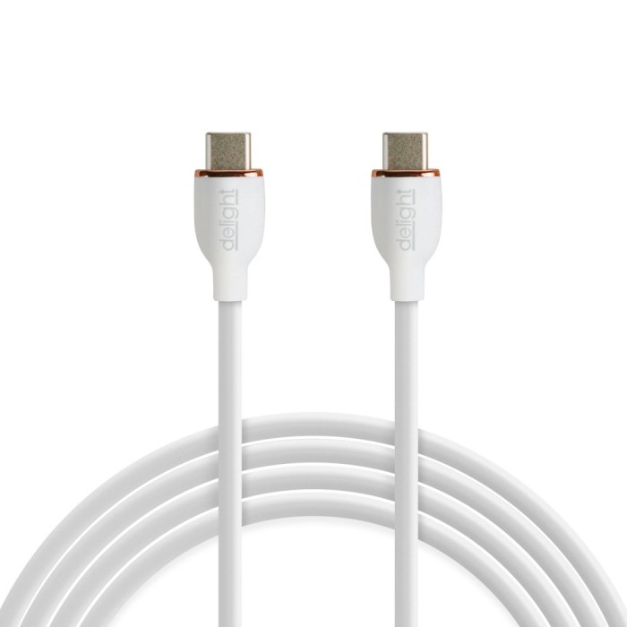 Cablu de date Type-C / Type-C, 1 m, 3A, 60W, alb, cu &icirc;nvelis siliconic Best CarHome
