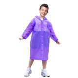 Pelerina de Ploaie, pentru Copii 100-145 cm, din EVA, Impermeabila, Inchidere cu Capse, Mov