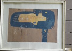 Tablou abstract, Corneliu Cubleșan (n. 1943), tempera, 1999, membru UAP