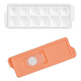 Forma pentru gheata cu capac cu 12 locuri, Plastic,Crem,26x9x4 cm