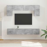 Cumpara ieftin Set comoda TV 4 buc. Gri din beton Lemn prelucrat