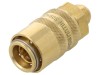 Conector rapid pneumatic PNEUMAT cu supapa, filet BSP 1/4, alama, FPM, 15 bar, -5...180 gr C