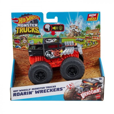 HOT WHEELS MONSTER TRUCK ROARIN WRECKERS BONE SHAKER CU FUNCTII SI SUNETE SCARA 1:43 SuperHeroes ToysZone foto