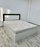 Pat Amelia 160 cm x 200 cm Alb Negru fara Saltea