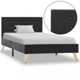 Cumpara ieftin Cadru de pat, gri &icirc;nchis, 90 x 200 cm, material textil