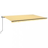Cumpara ieftin Copertina automata cu senzor vant&amp;LED, galben/alb, 500x300 cm