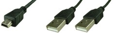 Cablu mini USB tata - 2xUSB tata, lungime 70cm - 127921