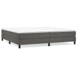 Cumpara ieftin Cadru de pat cu arcuri, gri inchis, 200x200 cm, catifea