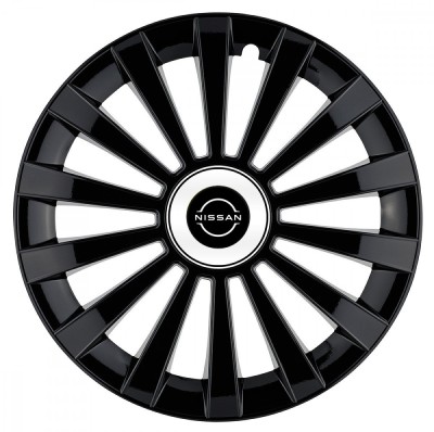Set 4 capace roti Meridian negru pentru gama auto Nissan Nou, R14 foto