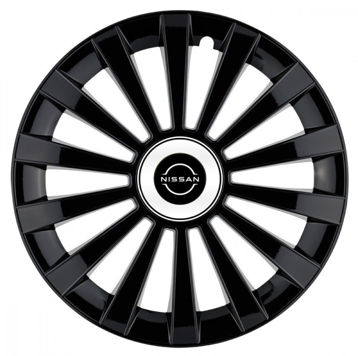 Set 4 capace roti Meridian negru pentru gama auto Nissan Nou, R14