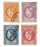 ROMANIA 1868 CAROL I CU FAVORITI VALORI IN BANI SERIE CIRCULATA