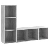 Cumpara ieftin Dulapuri TV, 2 buc gri beton, 107x35x37 cm, lemn prelucrat