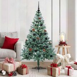 VidaXL Brad de Crăciun artificial cu 150 LED Verde 150 cm PVC și Oțel 3396702