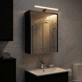 vidaXL Dulap cu oglindă pentru baie Stejar Negru 43 x 16 x 62.5 cm 889144