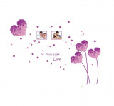 Cumpara ieftin Sticker decorativ, Flori mov, 125 cm, 703STK