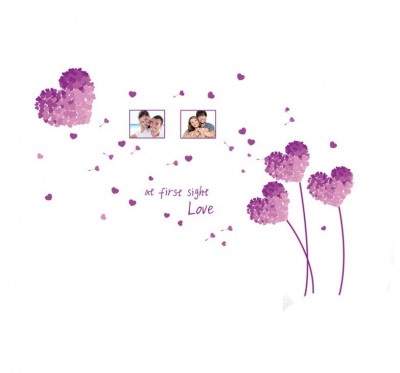 Sticker decorativ, Flori mov, 125 cm, 703STK foto