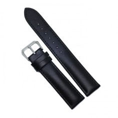 Curea de ceas din Piele Naturala - Design Clasic - Culoare Neagra - 14mm, 17mm,