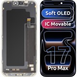 Cumpara ieftin Display cu Touchscreen MP compatibil cu Apple iPhone 17 Pro Max, cu Rama, Versiune Soft OLED FHD IC Movable, Negru