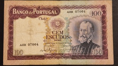 Portugalia 100 Escudos 1961 VF foto