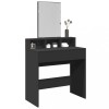 Gossi masa de toaleta cu oglinda, negru, 80x41x144,5 cm