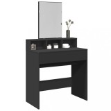 VidaXL Masă de toaletă cu oglindă, negru, 80x41x144,5 cm
