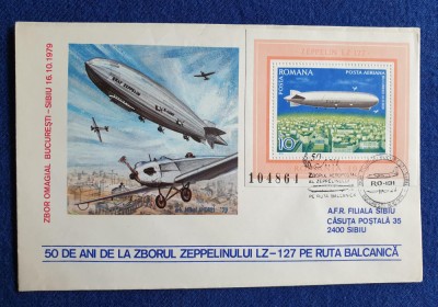 Aviatie - ARIPI ROMANESTI - Plic - ZEPPELIN - 1929-1979 zbor ruta Balcanica foto