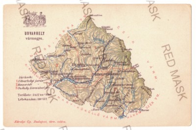 3722 - ODORHEIUL SECUIESC, Homorod, PRAID, Pauleni-Ciuc, DEALU, MAP - unused foto