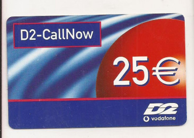 CT2-Cartela Telefonica -Germania - Prepaid D2 Vodafone 25 Euro foto