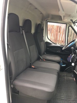 2+1 Huse Scaune pentru IVECO DAILY 2016+ Microbuze Negru Textil foto