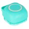 Perie din silicon cu dozator de sampon pentru spalare caini sau pisici, 7,5 x 7,5 cm, culoare albastru