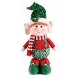 Figurina Elf Baietel textil multicolor 16x12x50 cm
