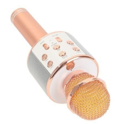 Microfon cu sistem karaoke si suport Bluetooth 4.1, wireless foto