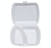 Caserole Polistiren 2 Compartimente, Set 100 Bucati, 24x21x7 cm, Termorezistente, Vesela Unica Folosinta Gimihome