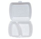 Caserole polistiren 2 compartimente, set 100 caserole, 24 x 21 x 7 cm, Gimihome