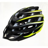 Casca biciclisti AVO-41, marime L (58-62 cm), culoare carbon/verde fluo Cod:U00532