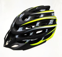 Casca biciclisti AVO-41, marime L (58-62 cm), culoare carbon/verde fluo Cod:U00532