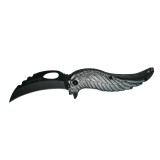 Briceag Buzunar Argintiu, Otel 440C, 17.5cm, Ideallstore - Drumetii, Camping, Vanatoare, Cutit Compact cu Prindere Curea