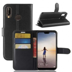 Husa Flip Cu Stand Huawei P20 Lite Neagra foto