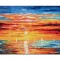 Apus de soare cu veliere, tablou pictat manual 120x70cm ulei pe panza in cutit efect 3D, Spectaculos