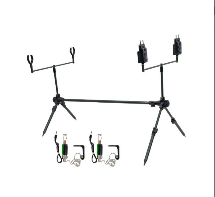 rod pod CARP EXPERT ADVANCER set cu 2 senzori si 2 swingere cu led