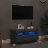 Cumpara ieftin Comodă TV cu lumini LED, gri, 80x35x40 cm