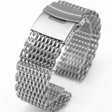 Cumpara ieftin Br??ar? Shark Mesh &ndash; O?el Inoxidabil Solid 22 mm &ndash; Cataram? Ajustabil? dubl? &ndash; Lungime 15 cm