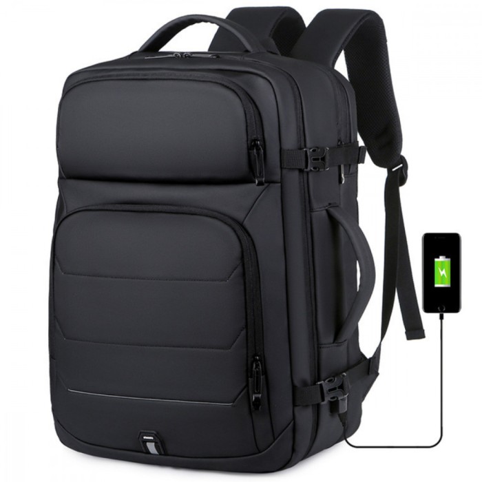 Rucsac pentru Calatorie cu spatiu Laptop 17 inch, Expandabil, Impermeabil, Ideal pentru Zboruri - Compatibil Cabina Avion, Ghiozdan Multifunctional Vi