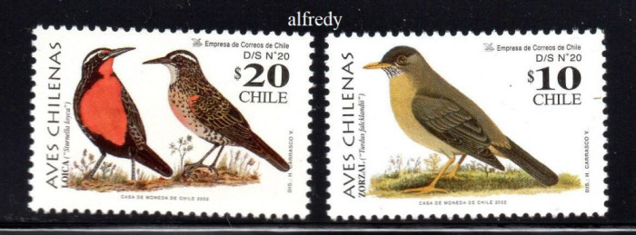 CHILE 2002, Fauna, Pasari, MNH, serie neuzata