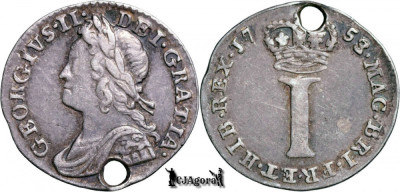 1753, 1 Penny (Maundy) - George al II-lea - Regatul Marii Britanii foto