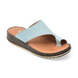 Papuci SHOOZY albastri, EV2849, din piele naturala